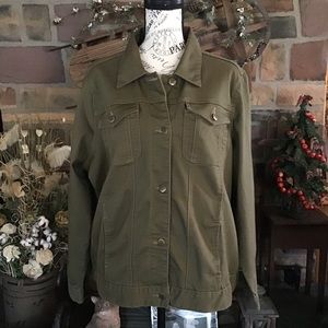 Women With Control Olive Denim Jean Jacket